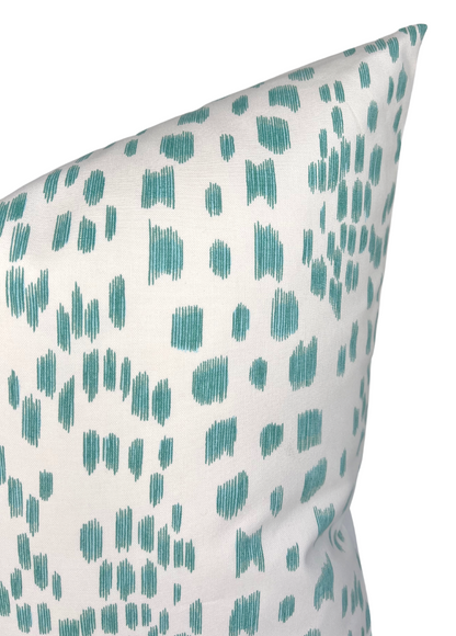 Les Touches Pillow in Aqua Blue