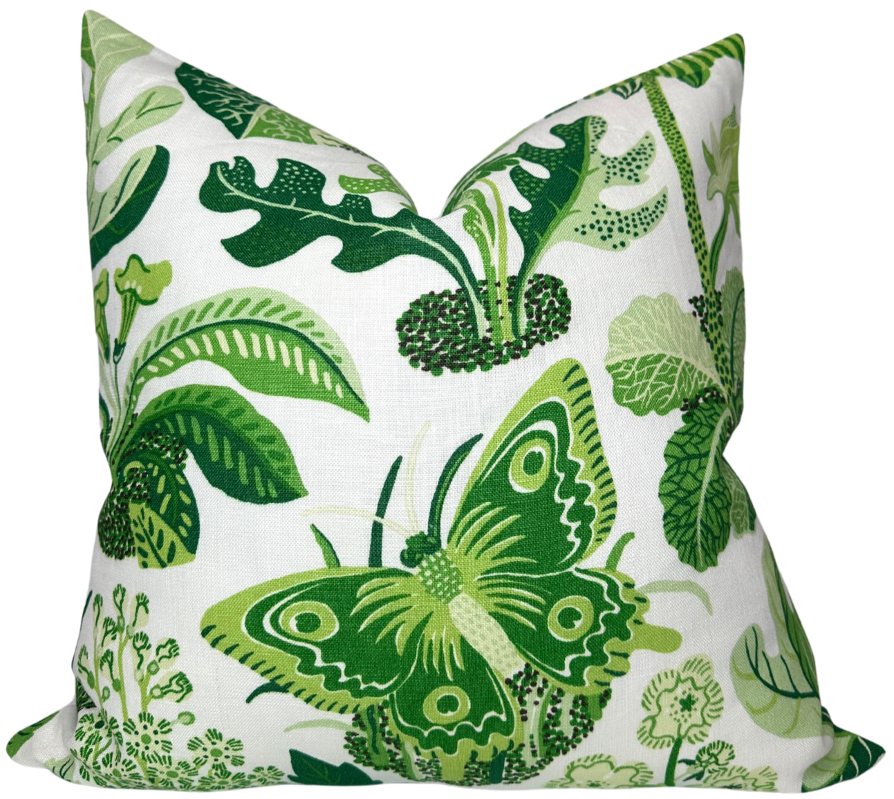 Exotic Butterfly Pillow in Leaf Green