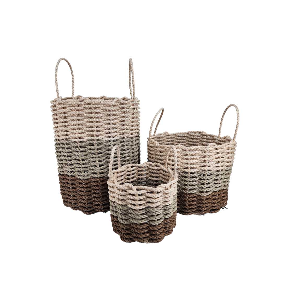Ombre Rope Basket - Beige/Brown