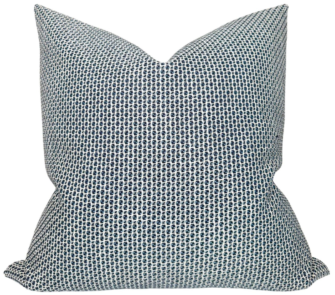 Gridded Woven Pillow in Blue