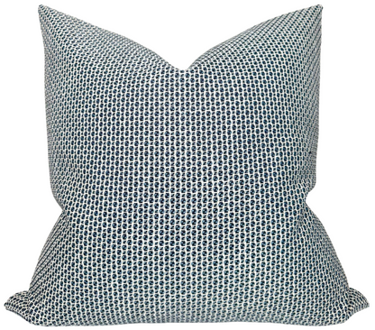 Gridded Woven Pillow in Blue