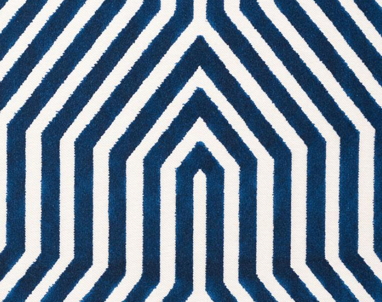 Vanderbilt Velvet Pillow in Navy Blue