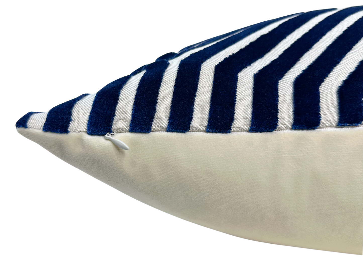 Vanderbilt Velvet Pillow in Navy Blue