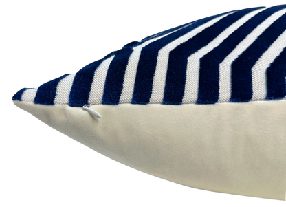 Vanderbilt Velvet Pillow in Navy Blue