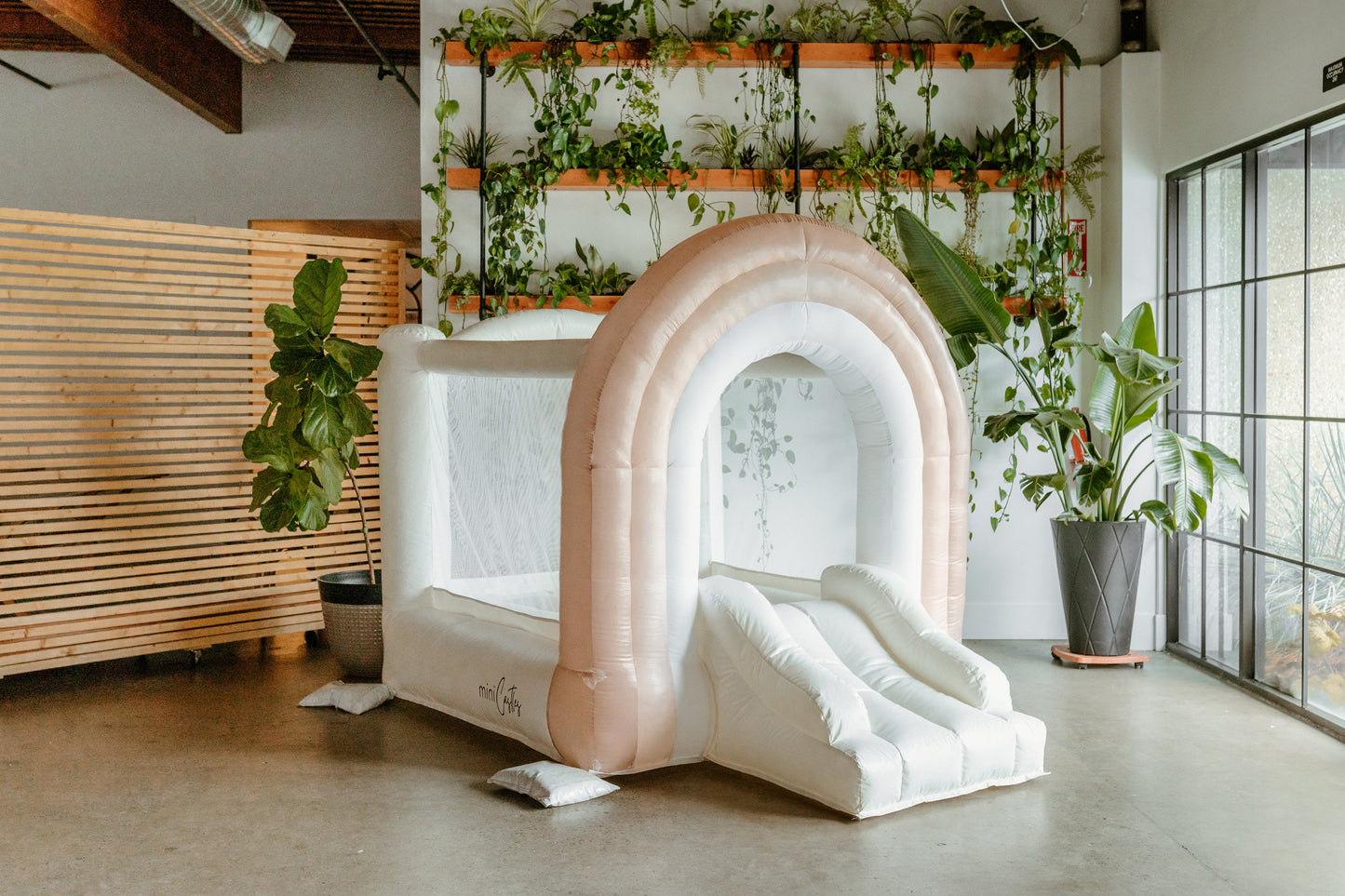 Mini Boho Bounce House - Beige Rainbow