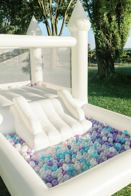 Mini Marcos Bounce House w/ Ball Pit Combo - White