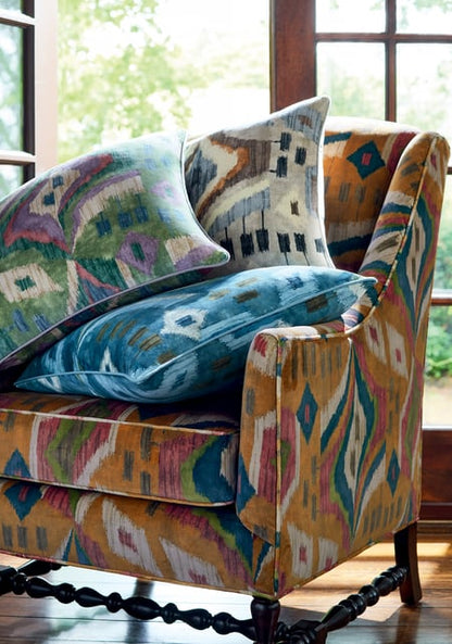 Artesian Velvet Pillow in Mineral Blue