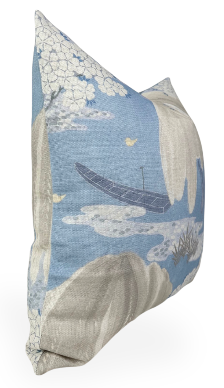 Willow Tree Pillow in Soft Blue