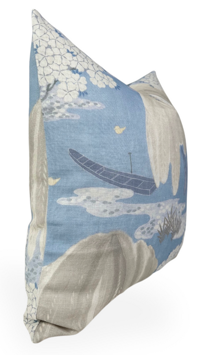 Willow Tree Pillow in Soft Blue