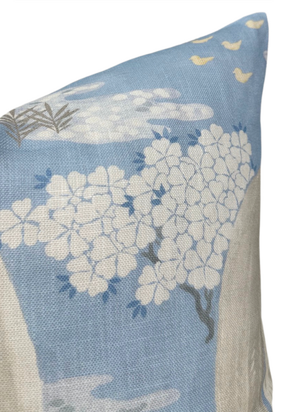 Willow Tree Pillow in Soft Blue