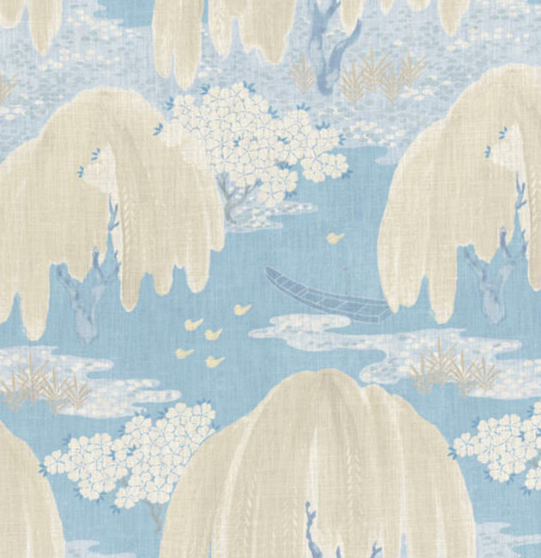 Willow Tree Pillow in Soft Blue