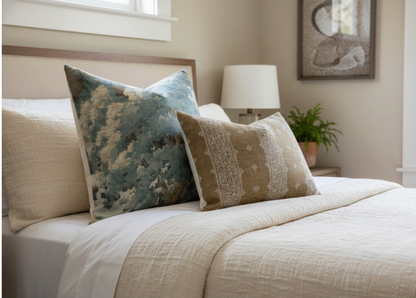 Woodland Clearing Pillow in Spa Blue