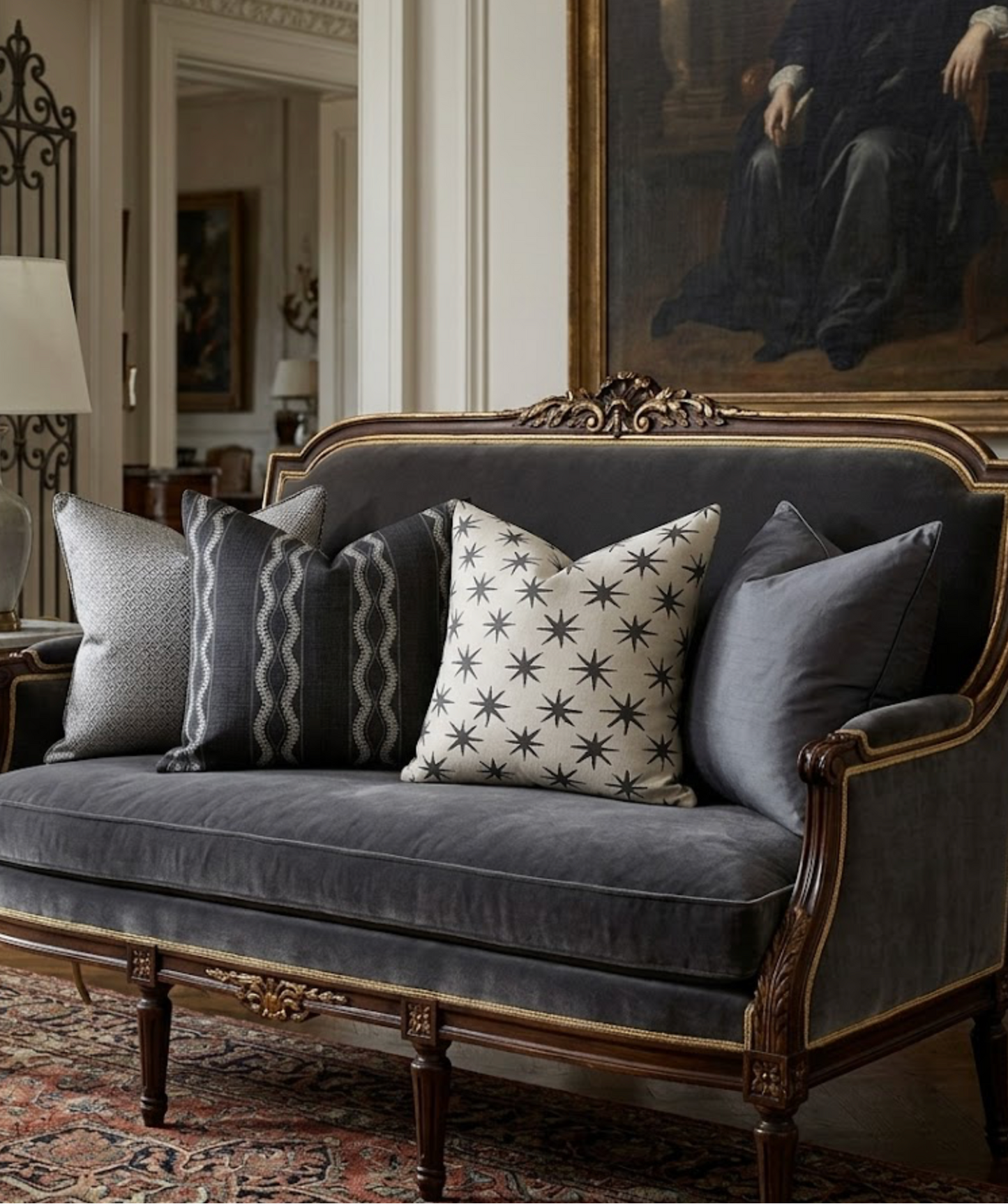 Zanzibar Pillow in Charcoal