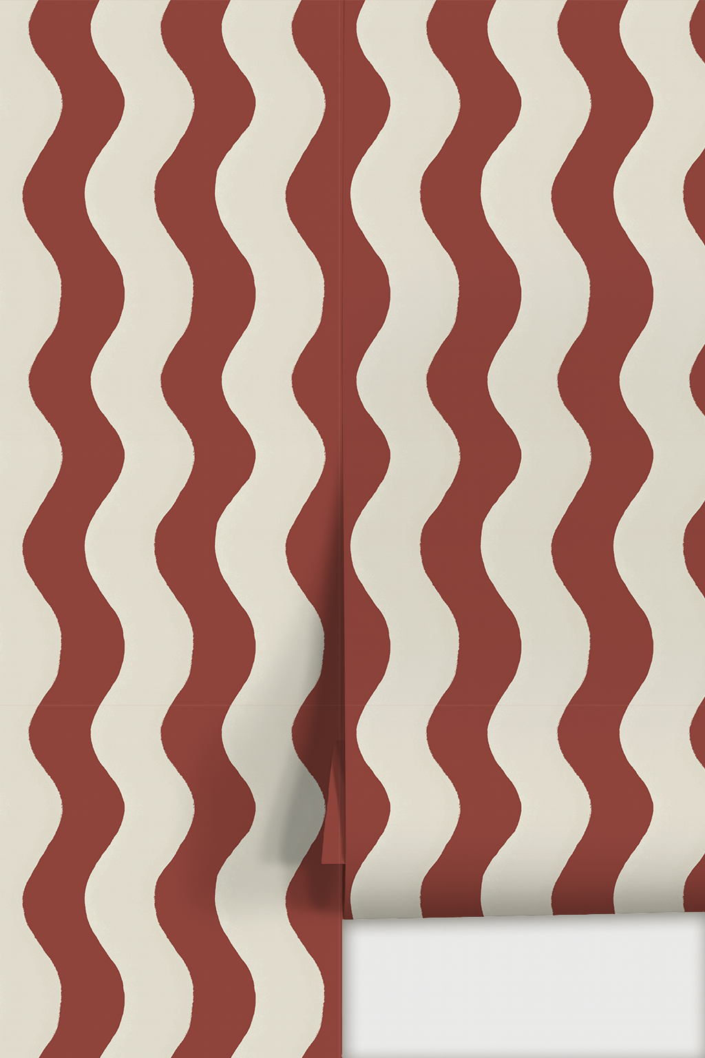 Ziggy Stripe Wallpaper, white and chili oil