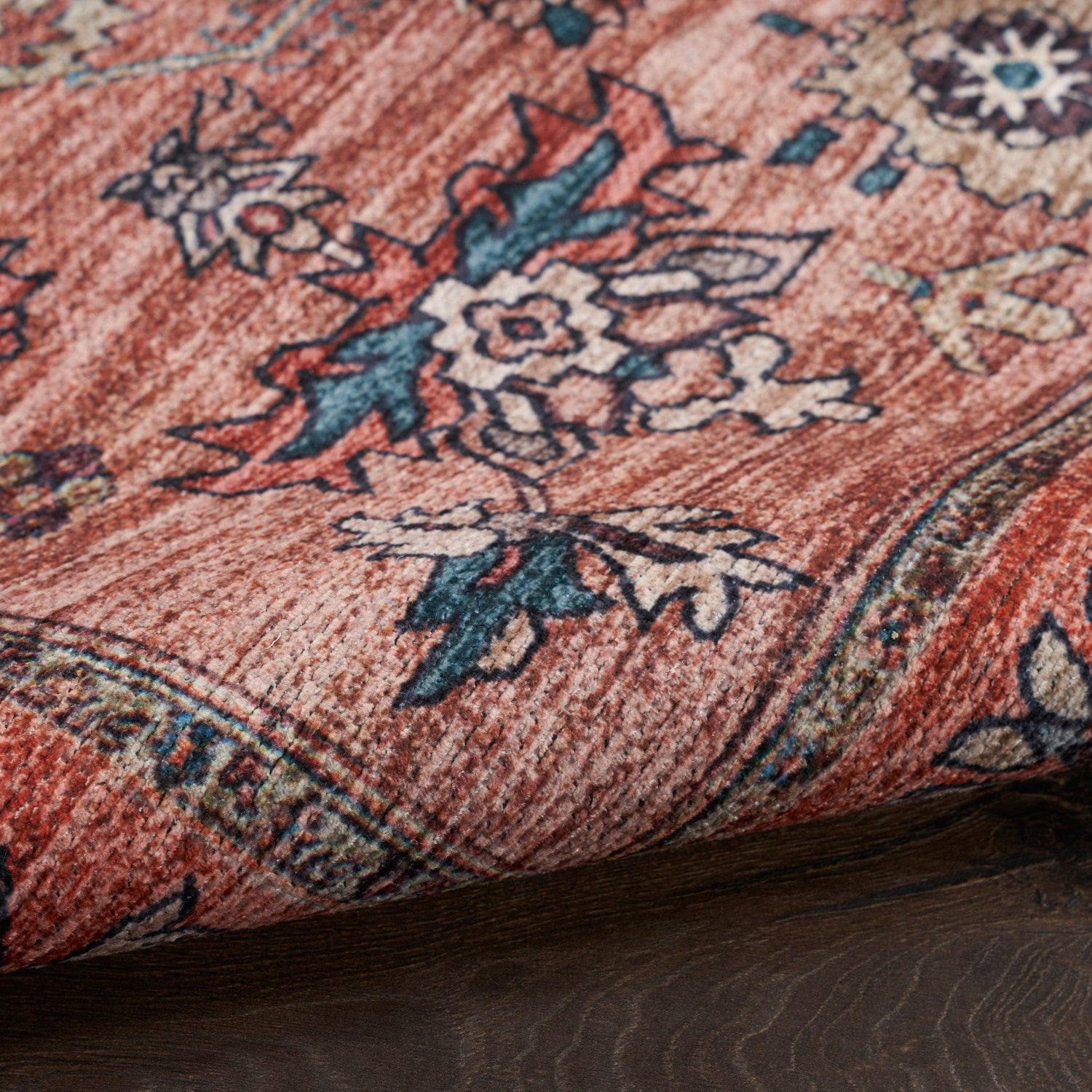 Nourison Grand Rust & Multicolor Pet Friendly Machine Washable Rug - Texture