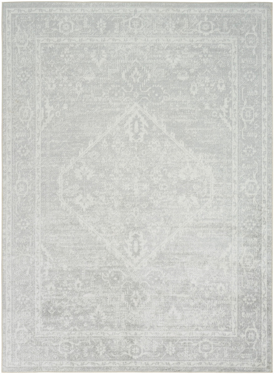 Nourison Astra Light Grey Pet Friendly Machine Washable Rug - 5'3" x 7'