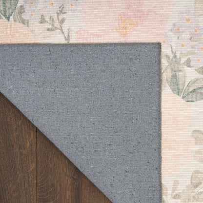 Nourison Botanical Beige & Multicolor Machine Washable Rug - Corner