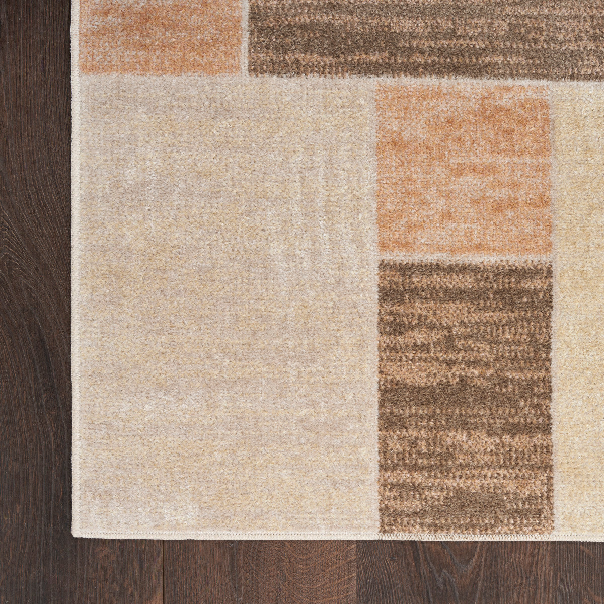 Nourison Astra Beige & Multicolor Pet Friendly Machine Washable Rug - Corner