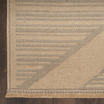 Nourison Jute Loom Woven Natural & Beige Machine Washable Rug - Corner