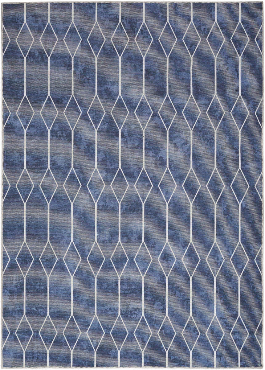 Nourison New Concept Navy Machine Washable Rug - 5'3" x 7'3"