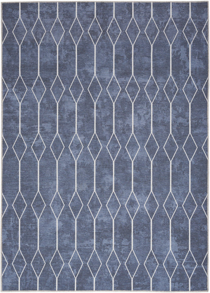 Nourison New Concept Navy Machine Washable Rug - 5'3" x 7'3"