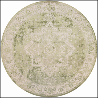 Nourison Astra Ivory & Green Pet Friendly Machine Washable Rug - 7'10" Round