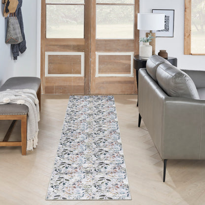 Nourison Grey & Multicolor Machine Washable Rug - Room Scene