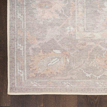 Nourison Vintage Grey Machine Washable Rug - Corner