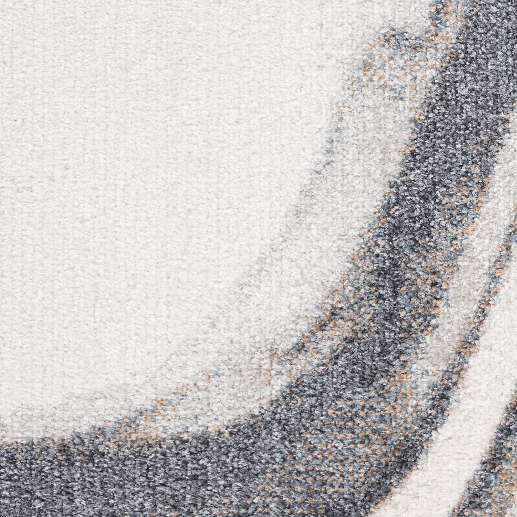 Nourison Astra Ivory & Grey Pet Friendly Machine Washable Rug - Swatch