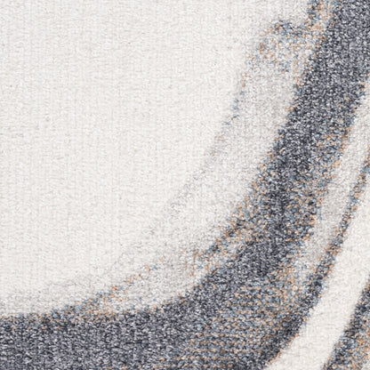 Nourison Astra Ivory & Grey Pet Friendly Machine Washable Rug - Swatch