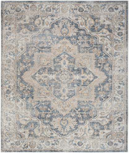 Nourison Astra Grey & Blue Pet Friendly Machine Washable Rug - 10' x 14'