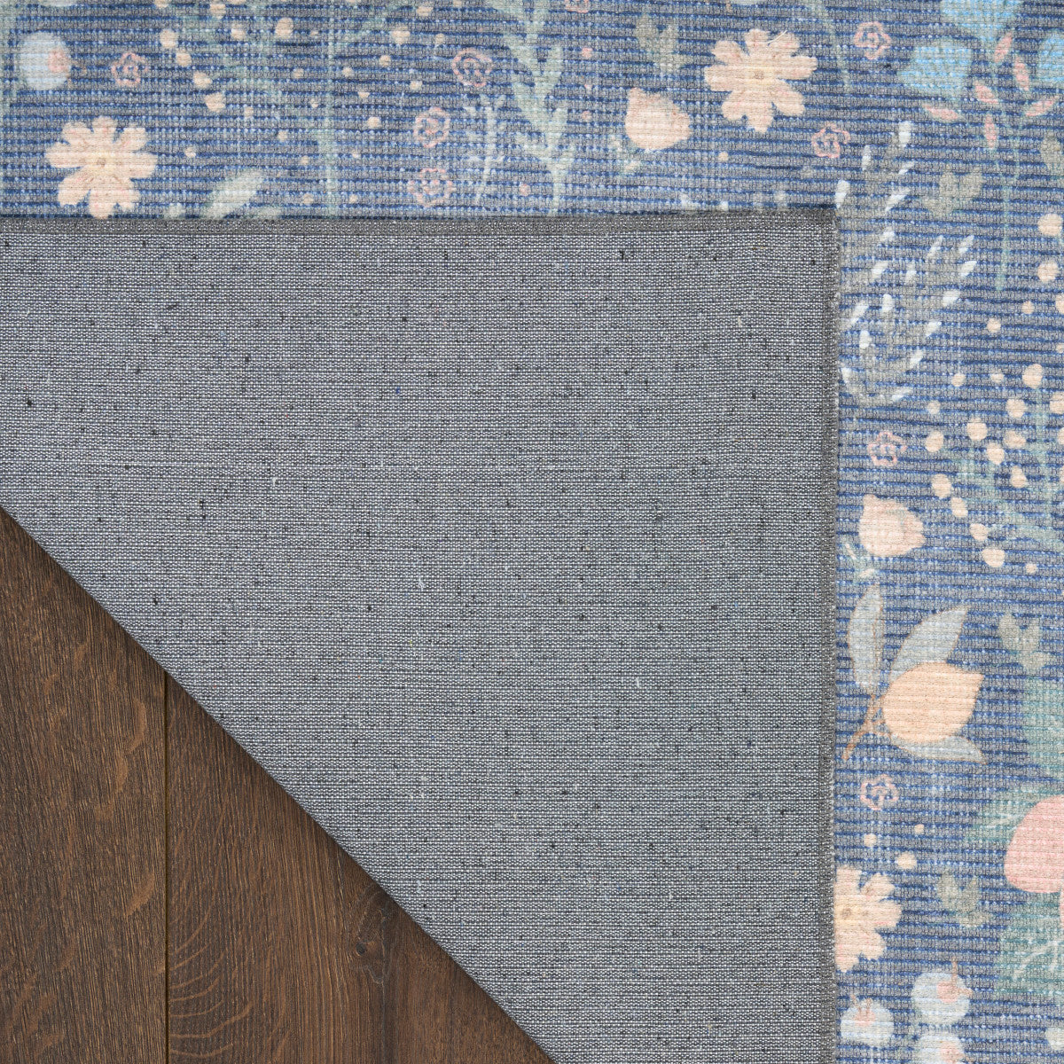 Nourison Botanical Blue & Multicolor Machine Washable Rug - Corner