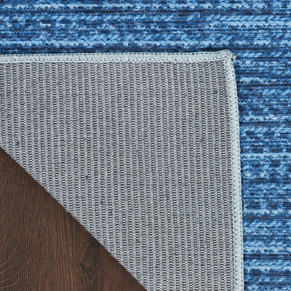 Nourison Blue Machine Washable Rug - Corner