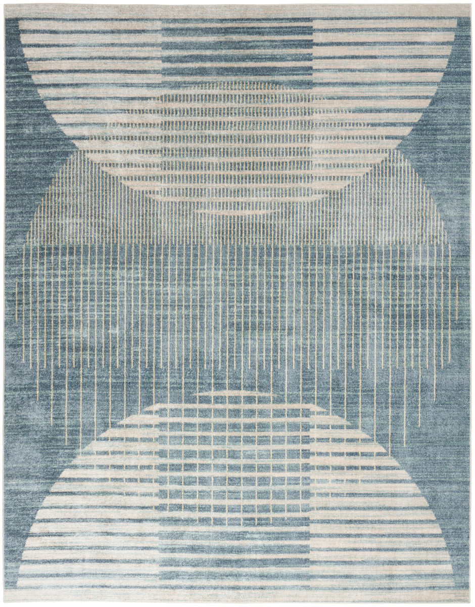Nourison Astra Blue Pet Friendly Machine Washable Rug - 6'7" x 9'