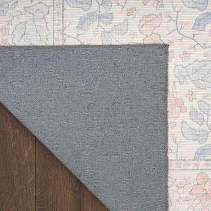 Nourison Botanical Ivory & Multicolor Machine Washable Rug - Corner
