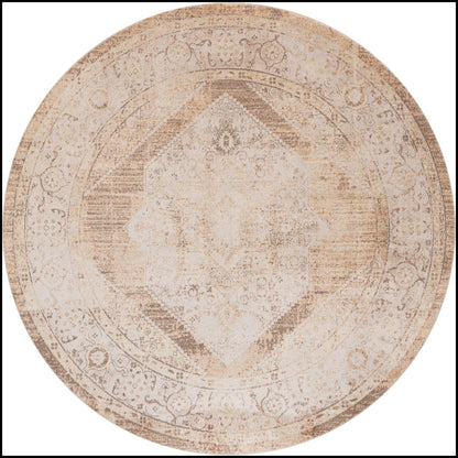 Nourison Astra Beige Pet Friendly Machine Washable Rug - 5'3" Round