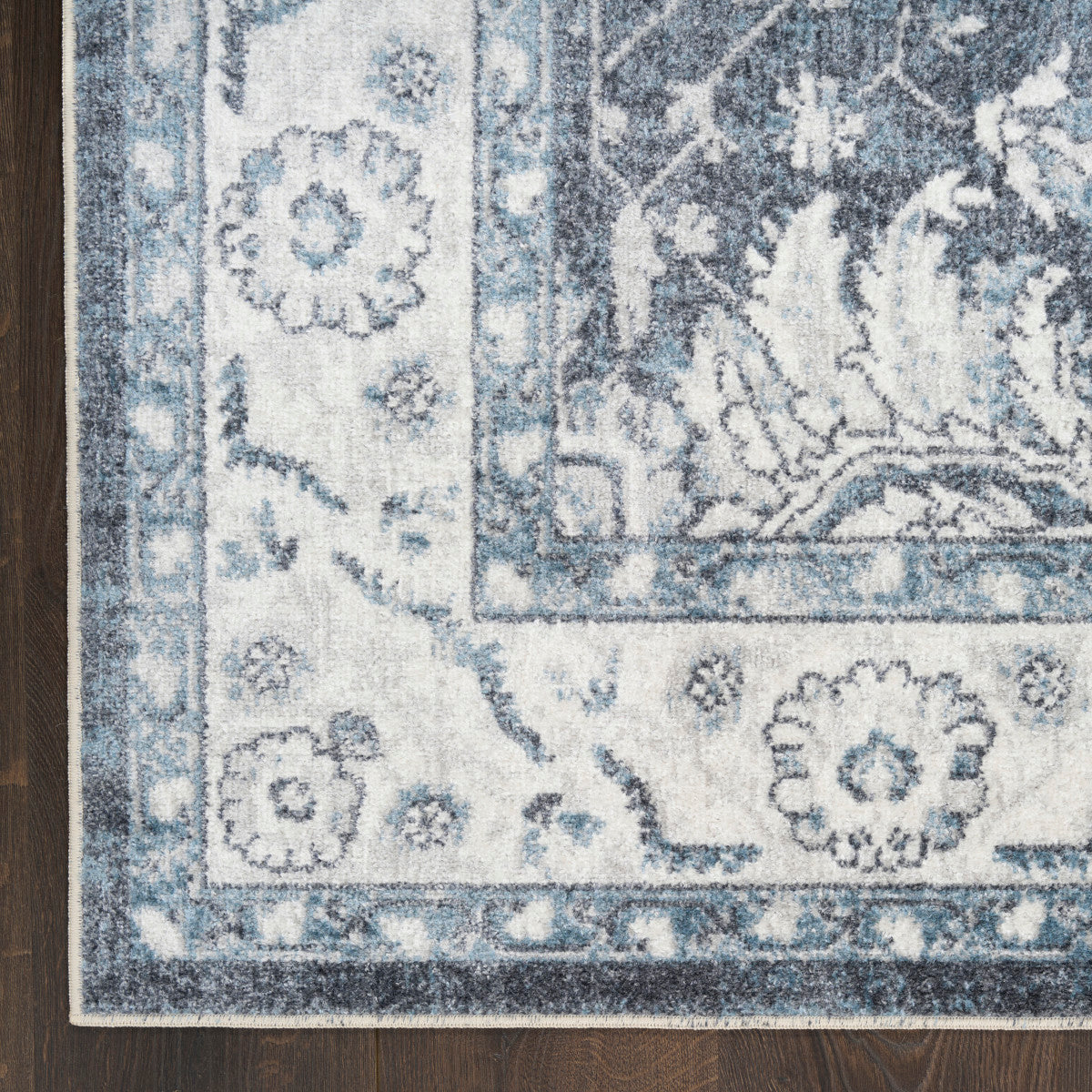 Nourison Astra Slate Pet Friendly Machine Washable Rug - Corner