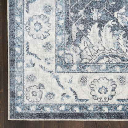 Nourison Astra Slate Pet Friendly Machine Washable Rug - Corner