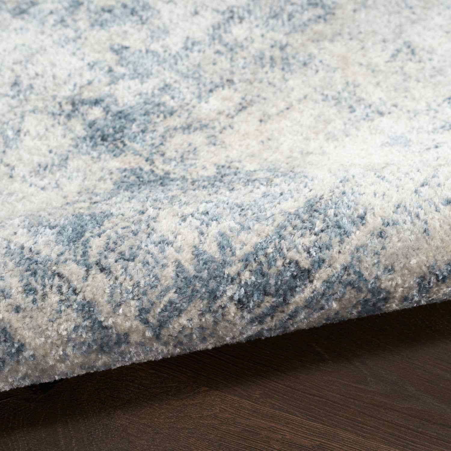 Nourison Astra Blue & Ivory Pet Friendly Machine Washable Rug - Texture
