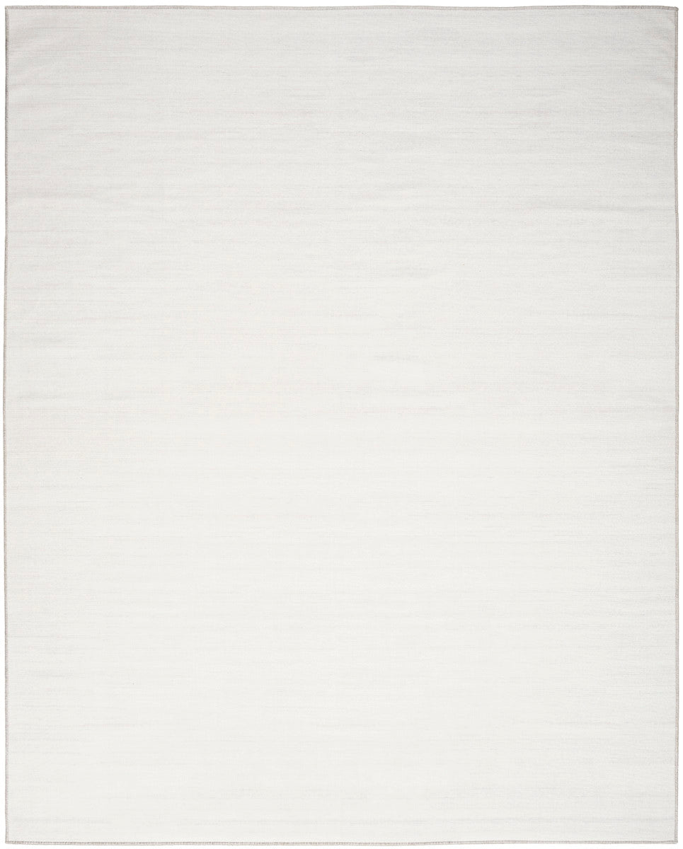 Nourison Essentials Loom Woven Ivory & Grey Machine Washable Rug - 9'2" x 12'
