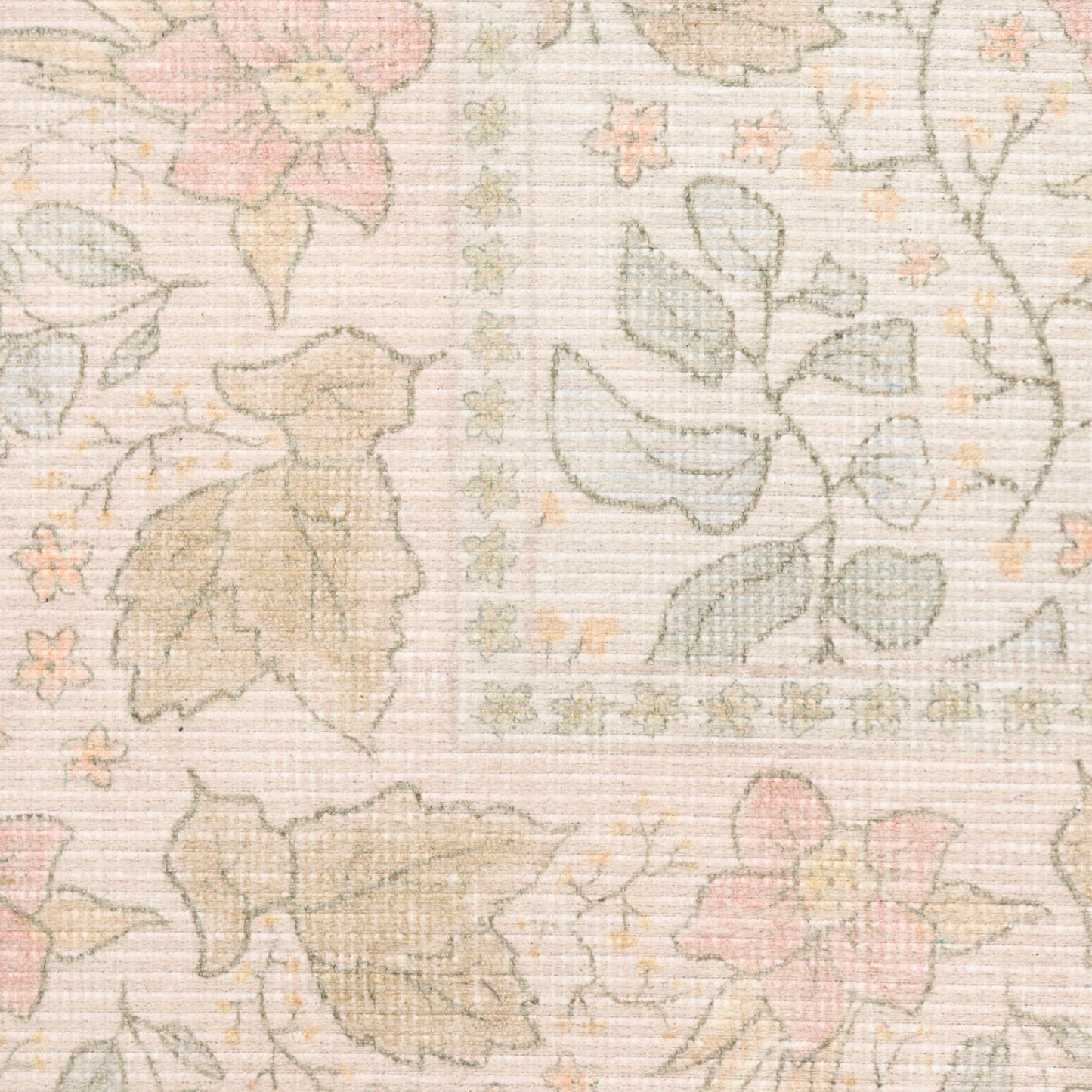 Nourison Botanical Beige & Multicolor Machine Washable Rug - Swatch