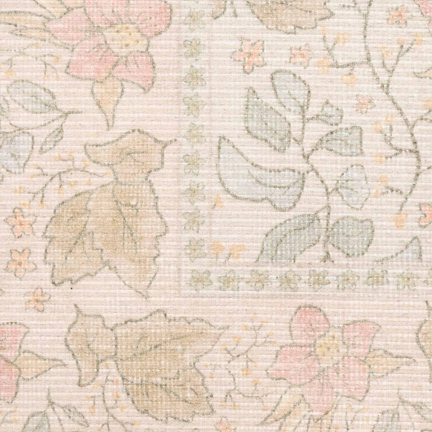 Nourison Botanical Beige & Multicolor Machine Washable Rug - Swatch