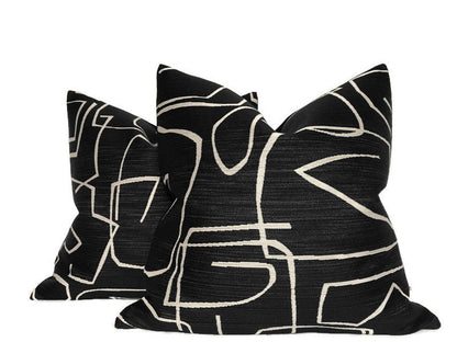 Abstract Pillow in Black