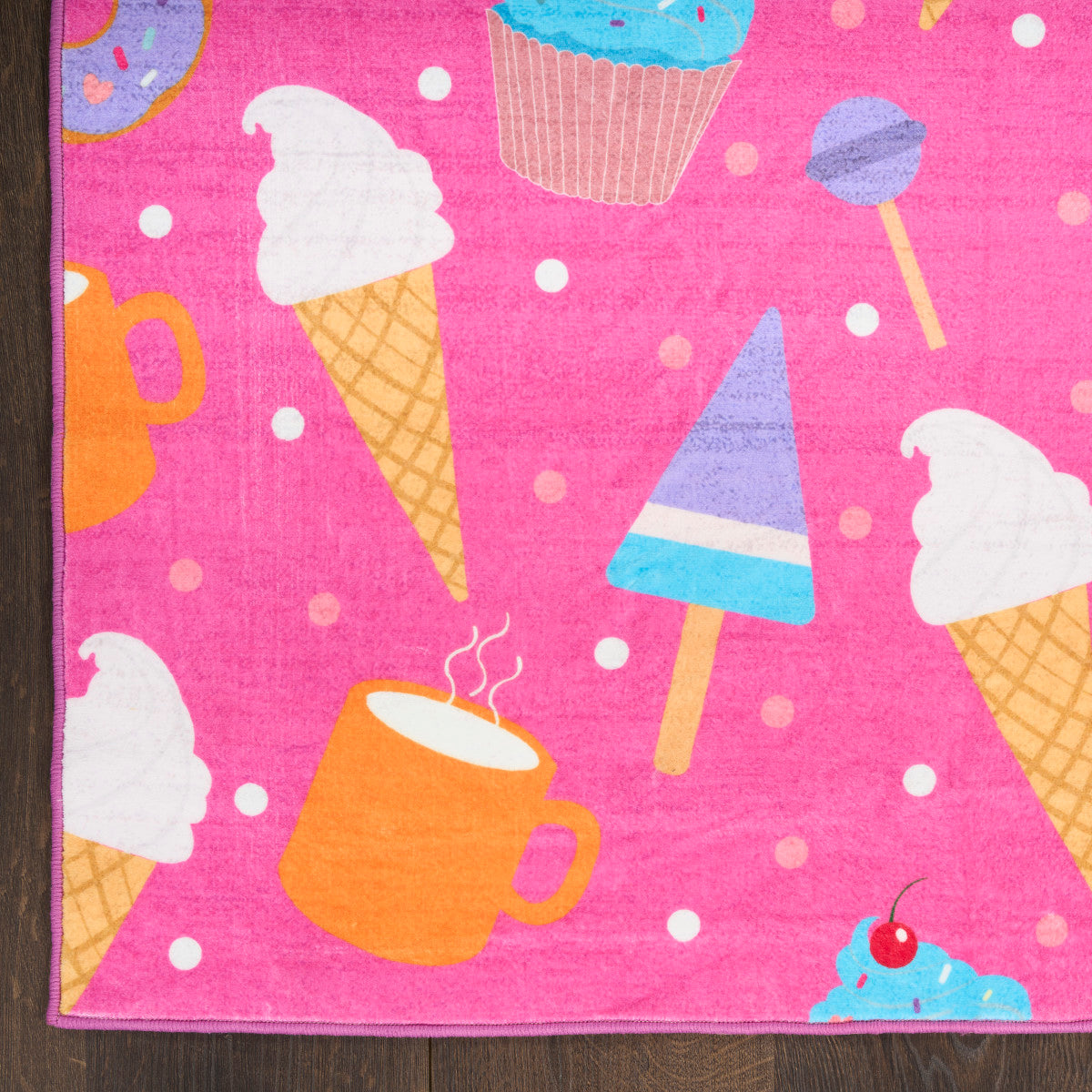 Nourison Imagination Pink & Multicolor Machine Washable Rug - Corner