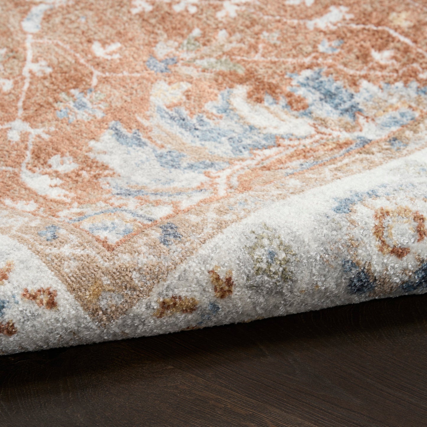 Nourison Astra Rust & Ivory Pet Friendly Machine Washable Rug - Texture