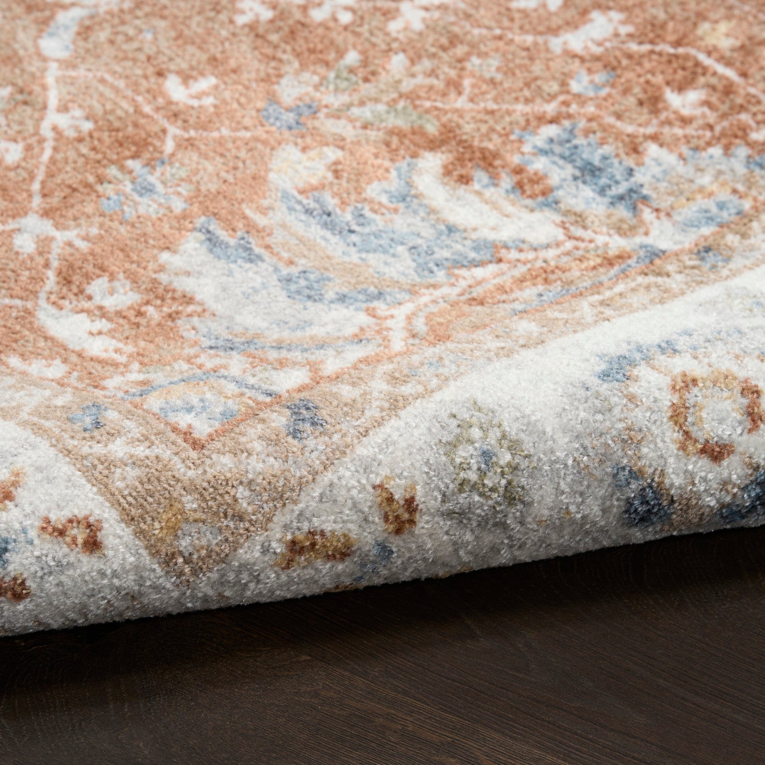 Nourison Astra Rust & Ivory Pet Friendly Machine Washable Rug - Texture