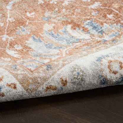 Nourison Astra Rust & Ivory Pet Friendly Machine Washable Rug - Texture