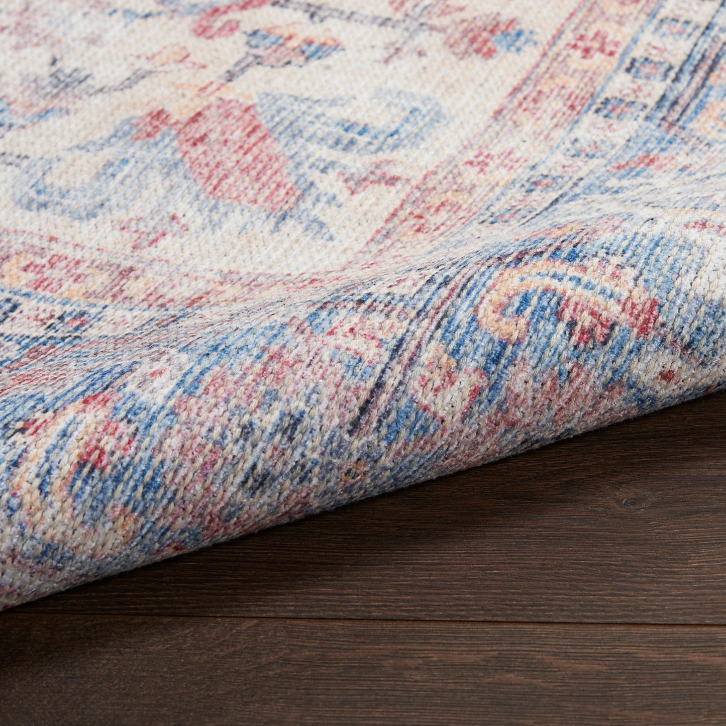 Nourison New Concept Blue & Multicolor Machine Washable Rug - Texture