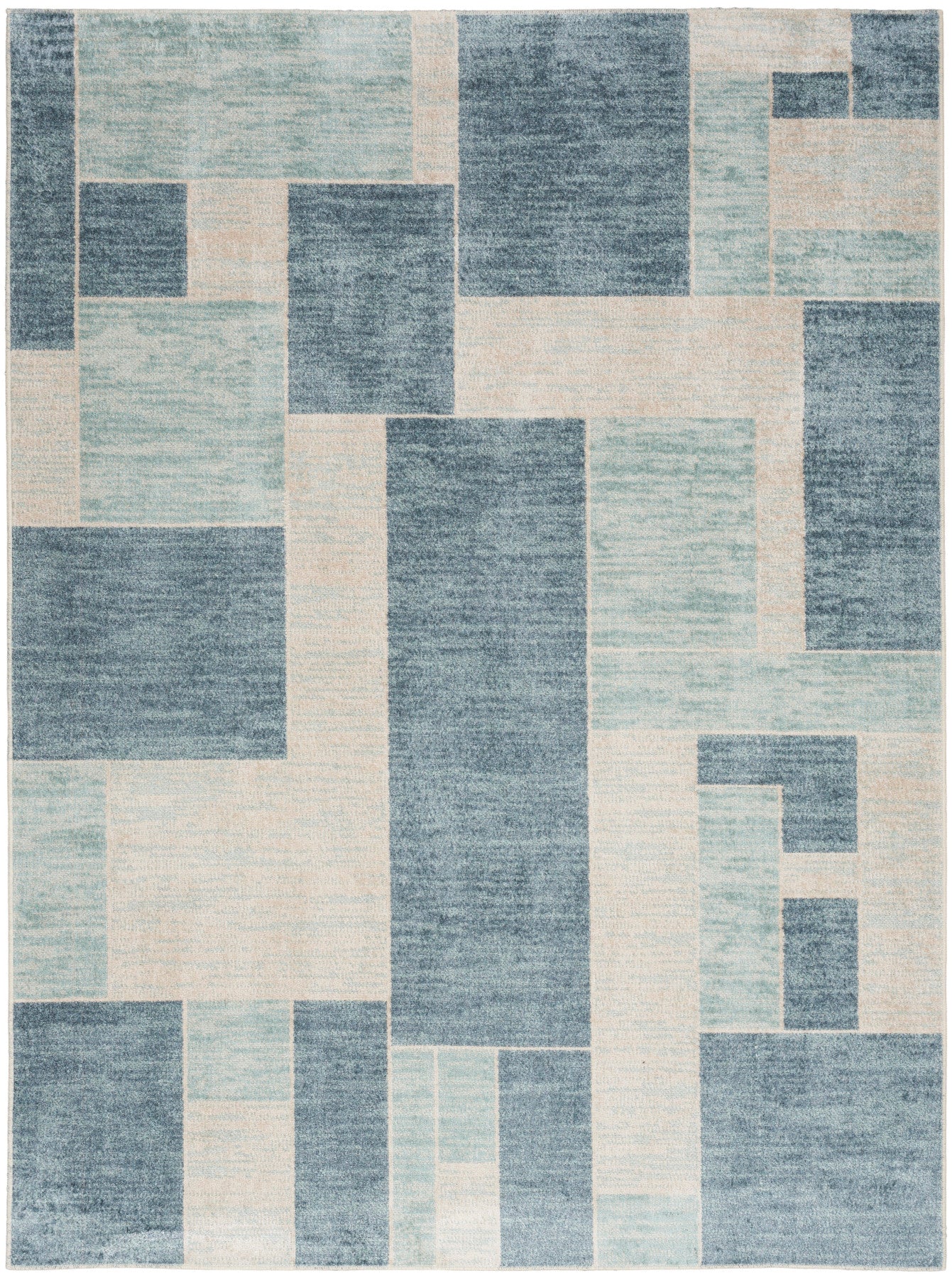 Nourison Astra Blue & Ivory Pet Friendly Machine Washable Rug - Main