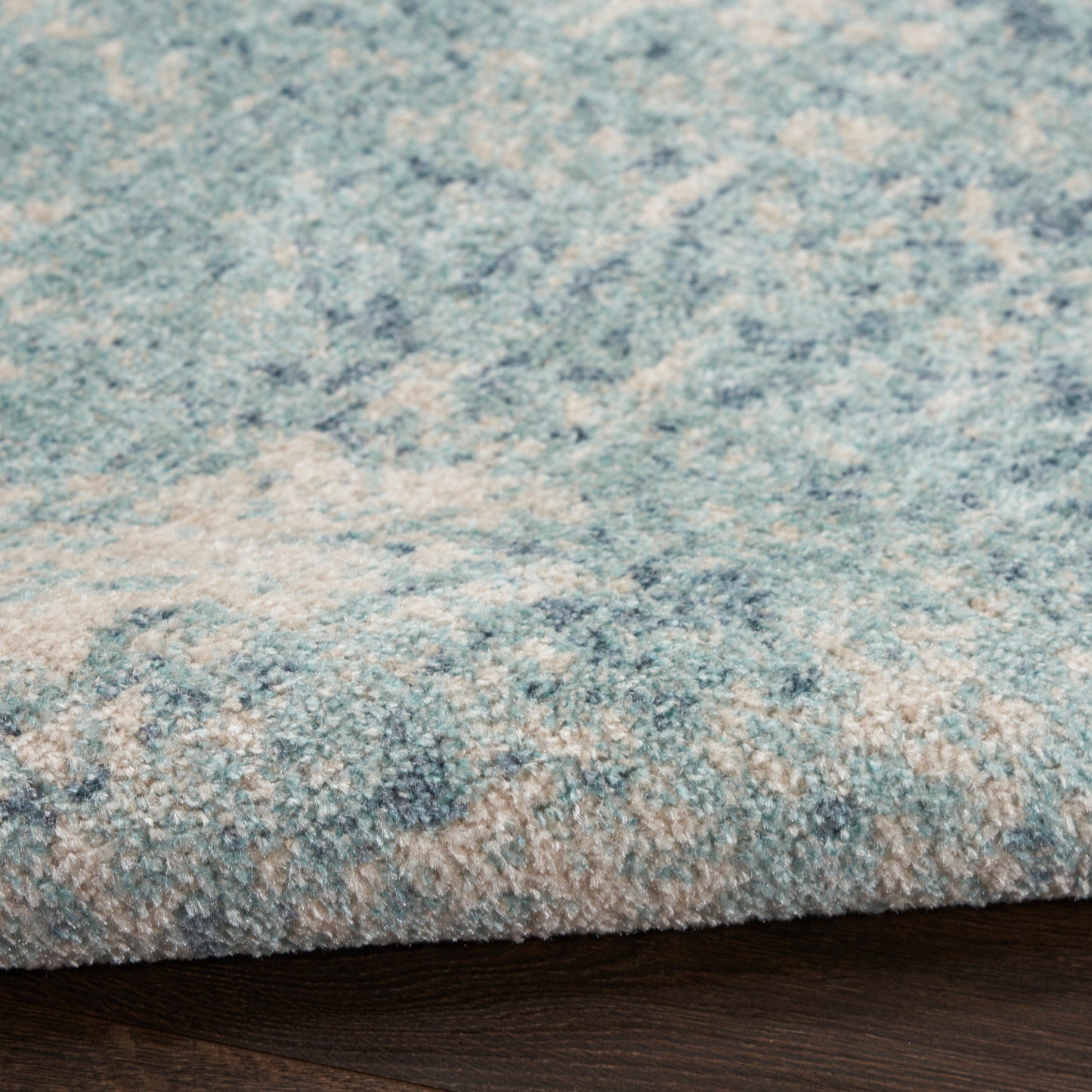 Nourison Astra Blue & Ivory Pet Friendly Machine Washable Rug - Texture